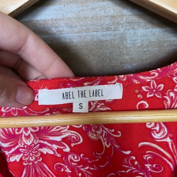 Anthropologie Abel the Label Strawberry Kisses V Neck Maxi Dress Boho Preppy - Picture 3 of 7